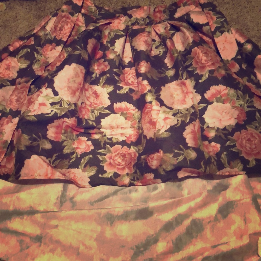 Flower high low skirt